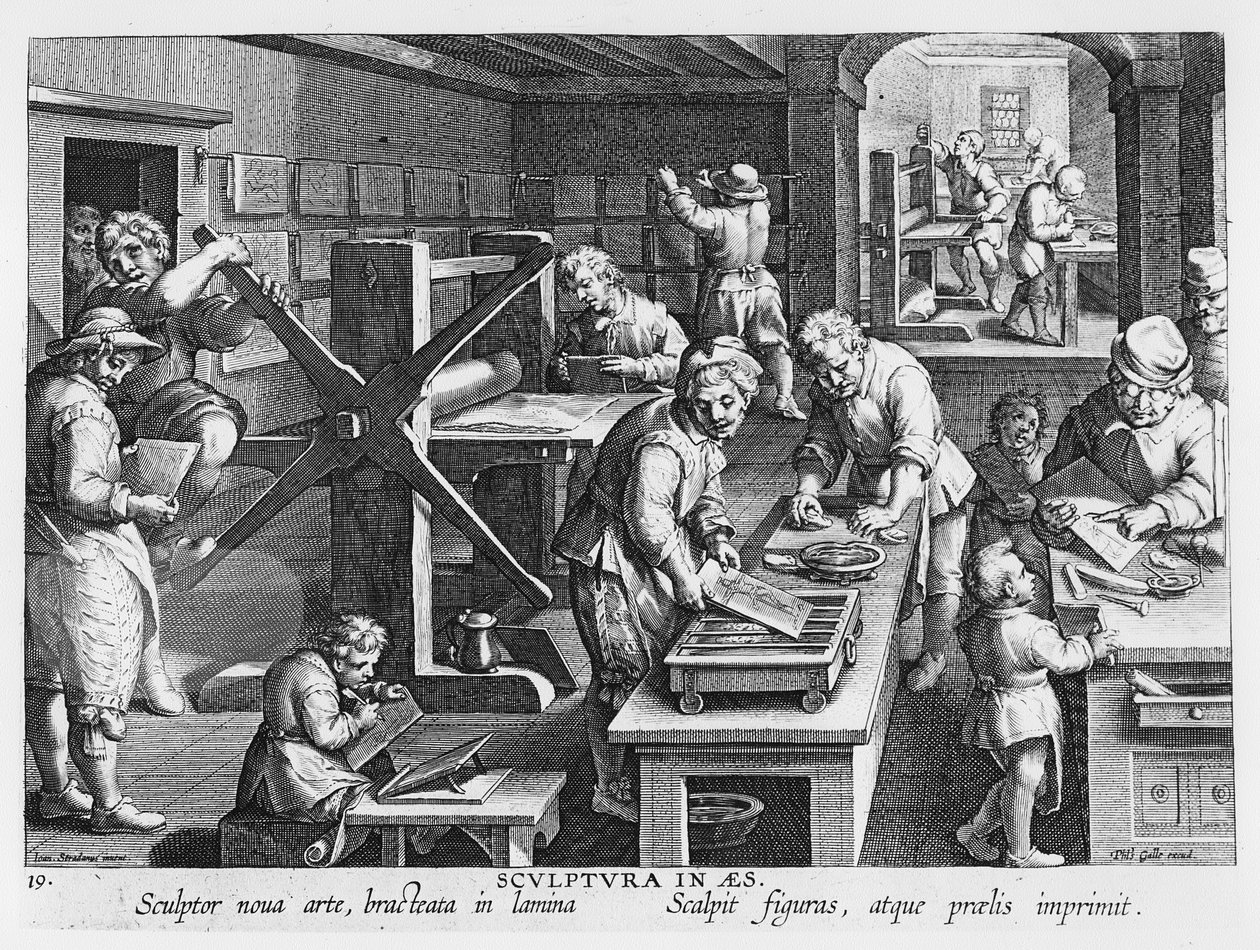 The Invention of Copper Engraving, plate 20 from 'Nova Reperta' (New ...