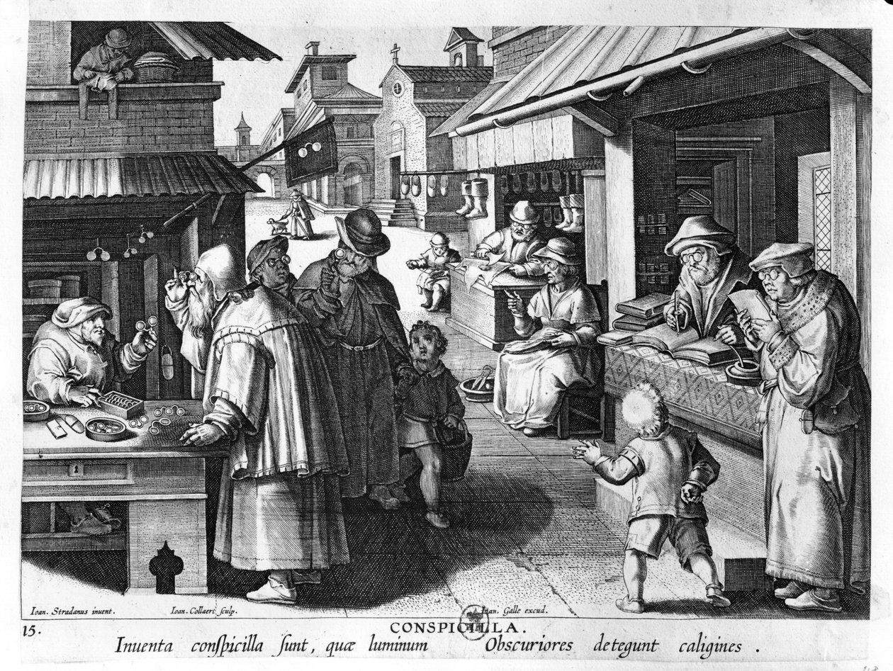 The Spectacles Seller, engraved by Jan Collaert and Joan Galle
