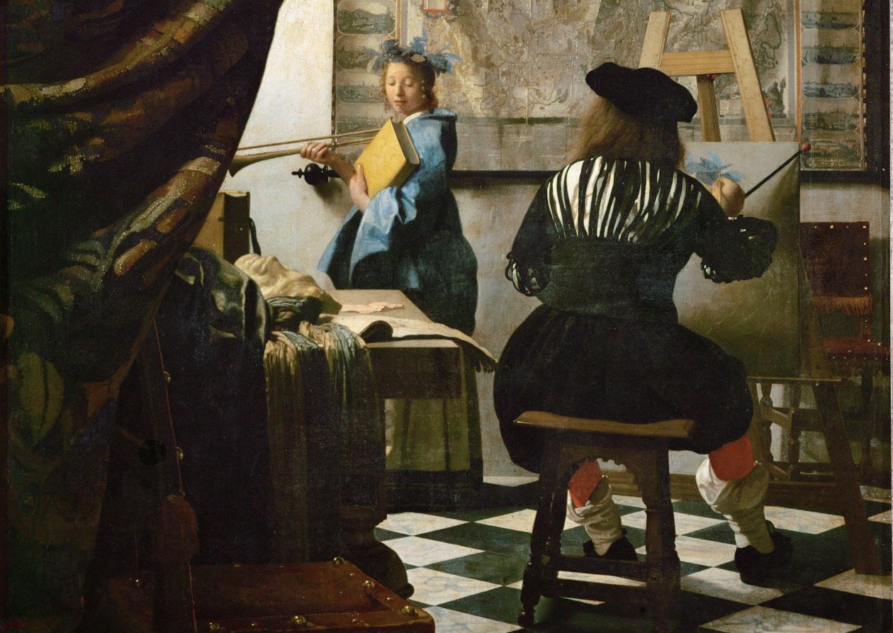 The Painter and His Model as Clio by Jan (1632-75) Vermeer