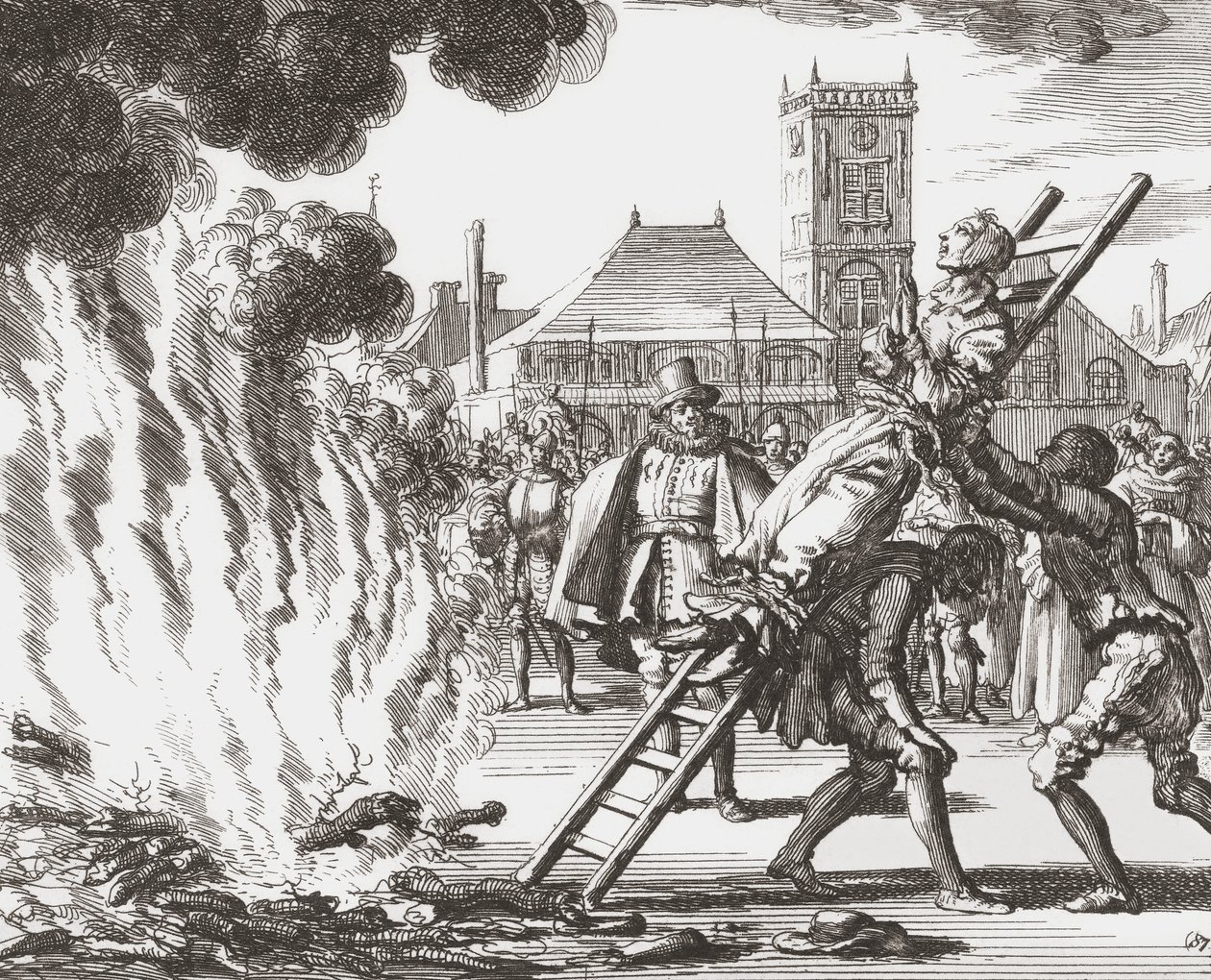 A Witch Condemned to be Burned Alive in 16th Century Holland by Jan (after) Luyken