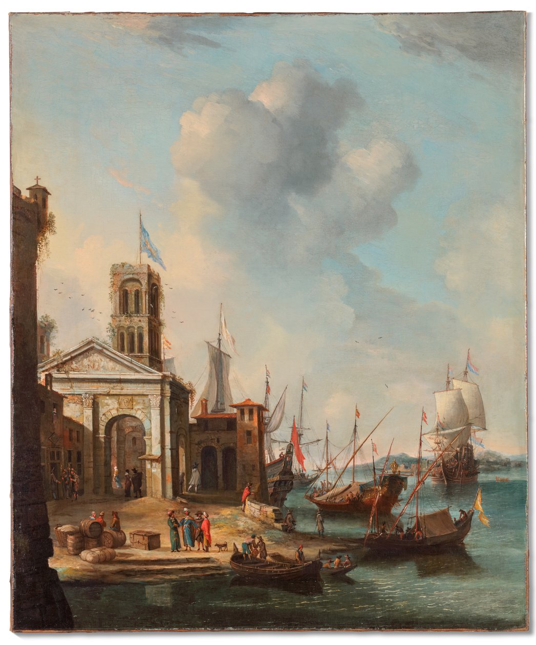 View of a Mediterranean Harbour by Jan Abrahamsz. Beerstraaten