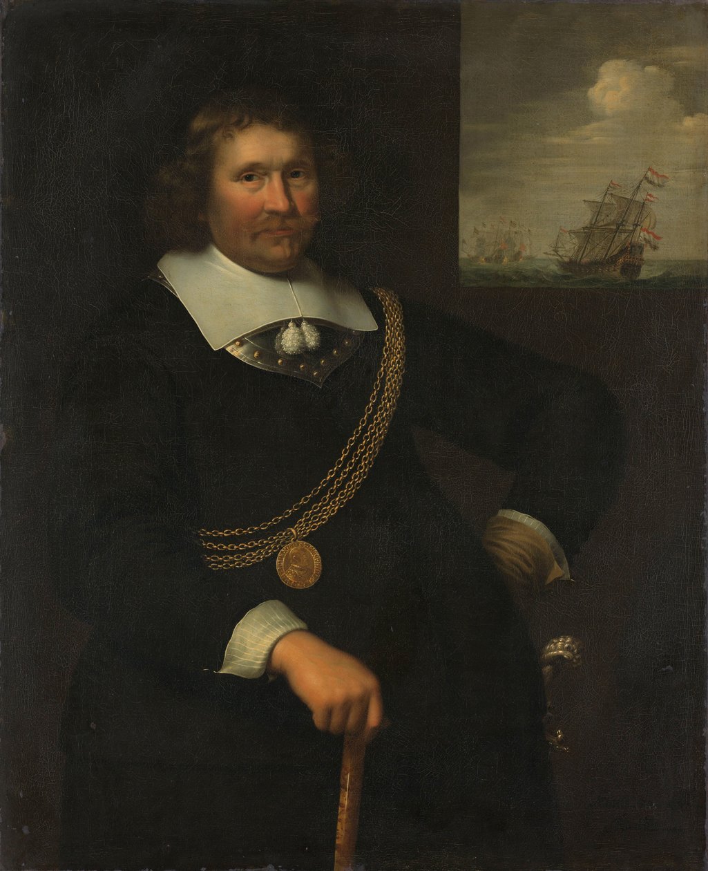 Portrait of Jan Cornelisz Meppel, Lieutenant-Admiral of Holland and West-Friesland by Jan Albertsz. Rotius