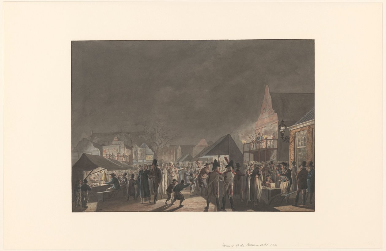 Fair at the Butter Market in Amsterdam, 1810 by Jan Anthonie Langendijk Dzn
