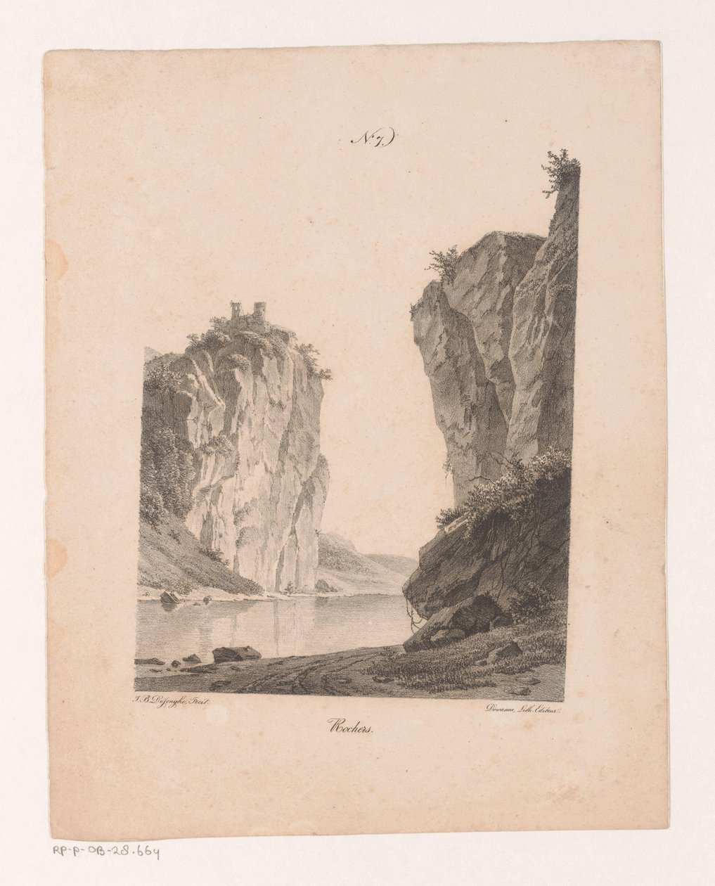 Rocks Along the Water (Principles of Landscapes Drawn from Nature and Executed on Stone) by Jan Baptiste de Jonghe
