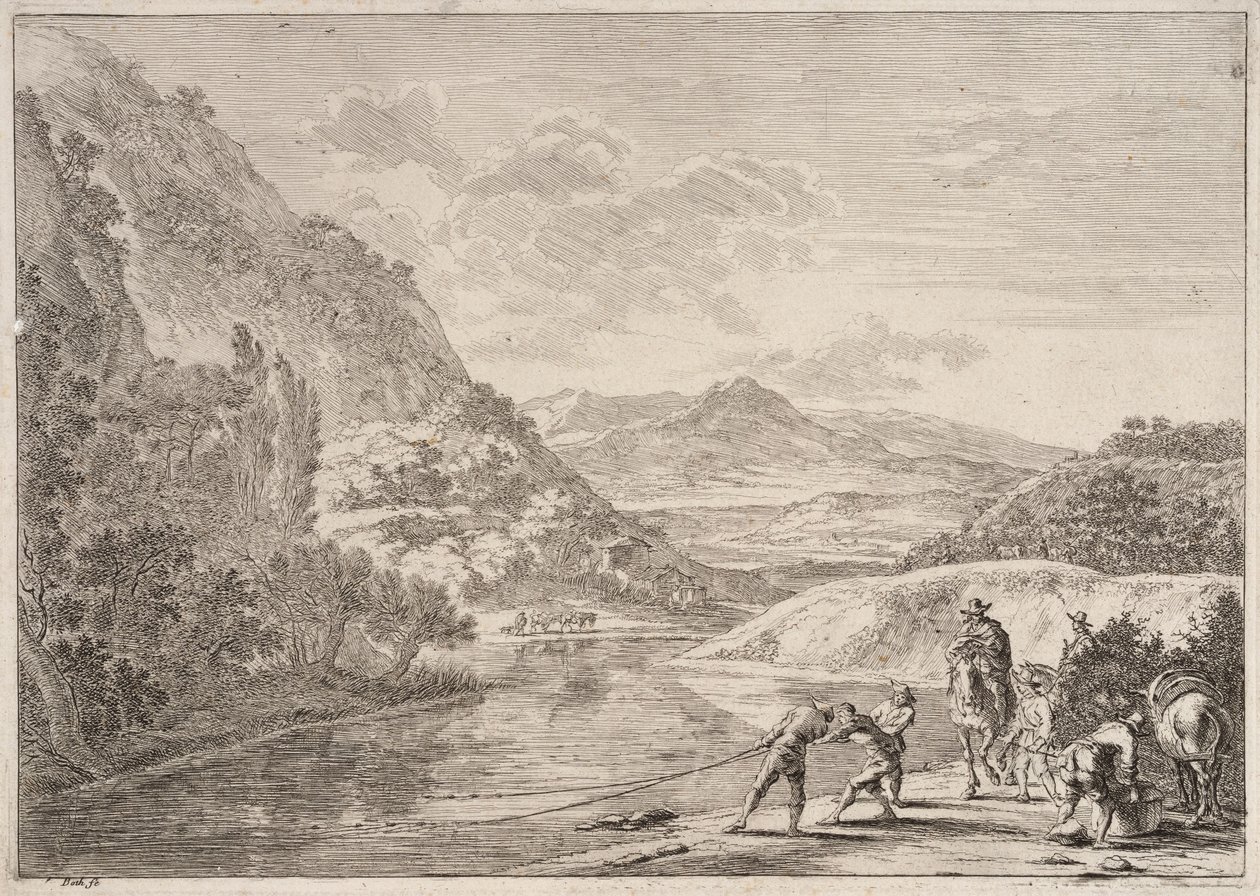Fishermen by the River Tiber, from the Series Views of Rome and its Surroundings by Jan Both