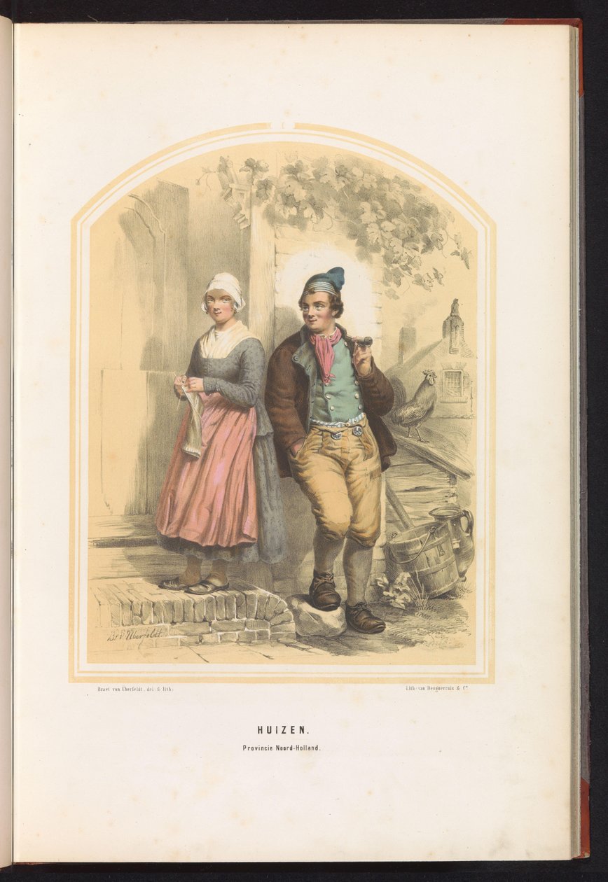 Costume of Huizen in North Holland, 1857 by Jan Braet von Uberfeldt
