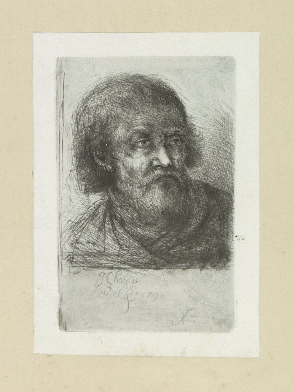 Bearded Man, Facing Right by Jan Chalon