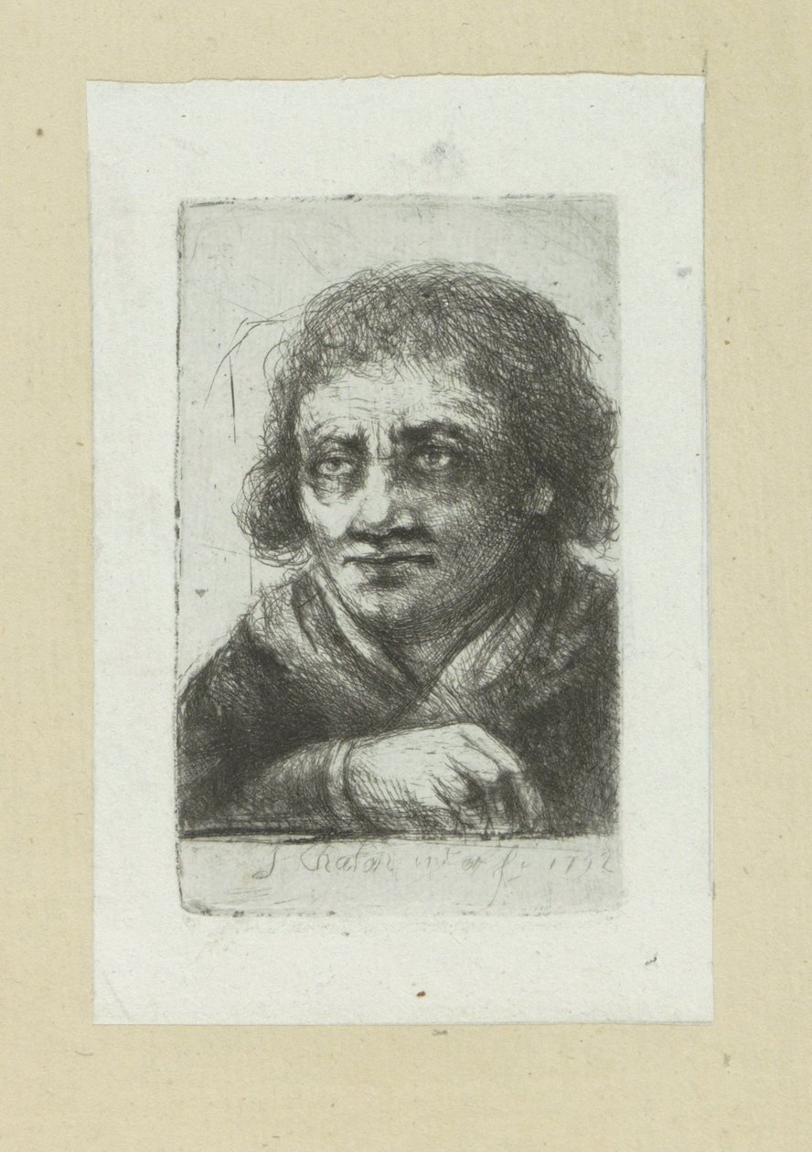 Adult Man, His Right Hand Visible (series title: The Compleat Work of Etchings by John Chalon) by Jan Chalon