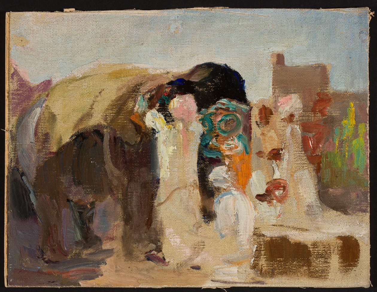 Jaipur - Painting an Elephant. From a Journey to India by Jan Ciągliński