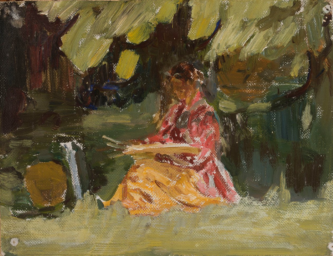 Painter Katarzyna Wachter at Work by Jan Ciągliński