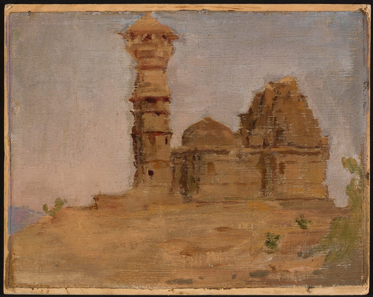 Abandoned Ancient Temple in Chittorgarh. From a Journey to India by Jan Ciągliński