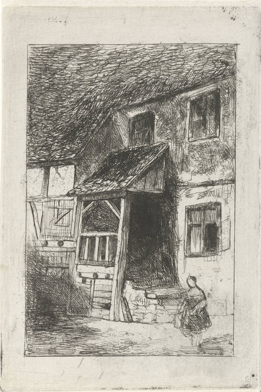 Facade of a House with a Covered Entrance by Jan Diederikus Kruseman