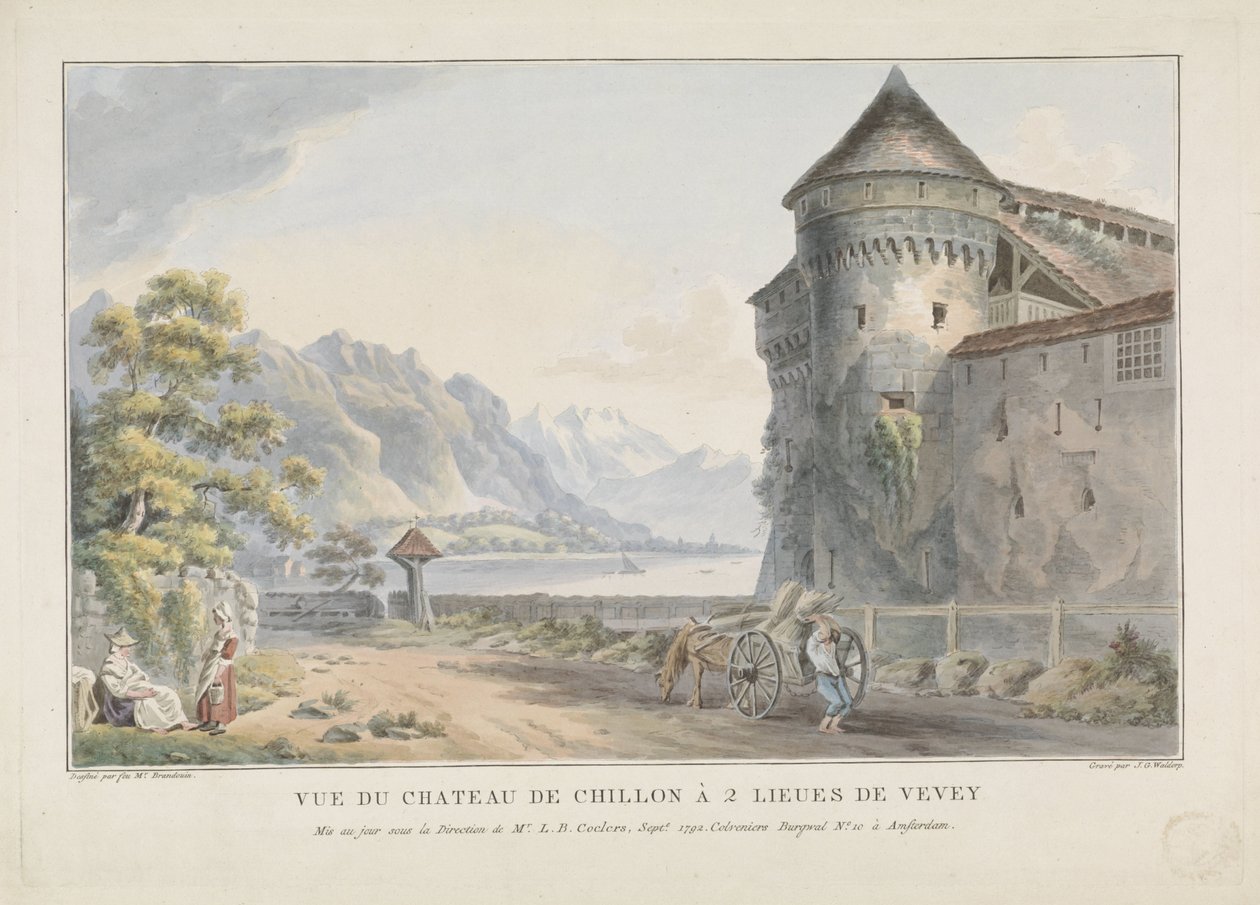 View of the Castle of Chillon by Jan Gerard Waldorp