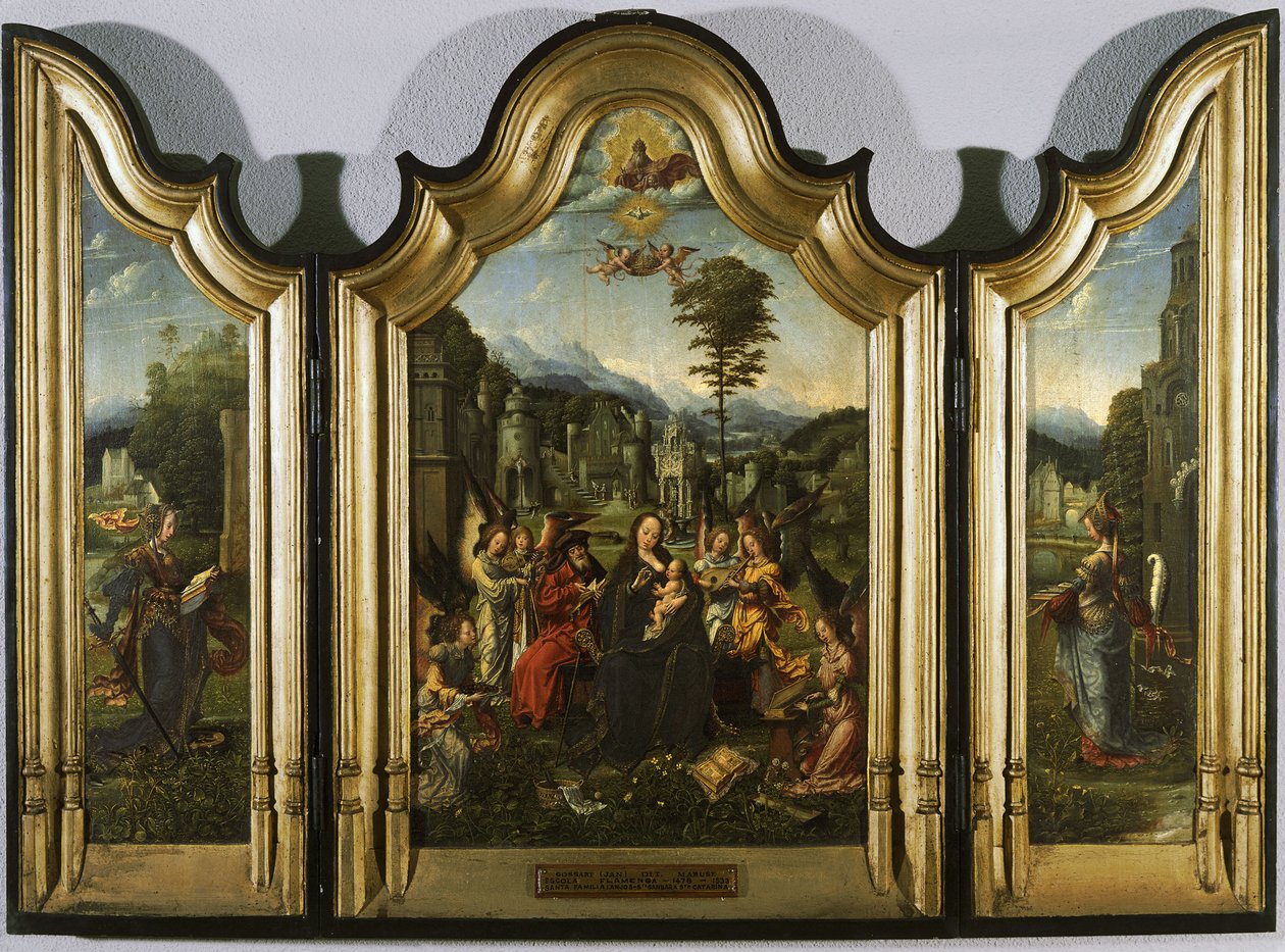 The Holy Family with Saint Catherine and Saint Barbara Triptych, c. 1505 by Jan Gossaert