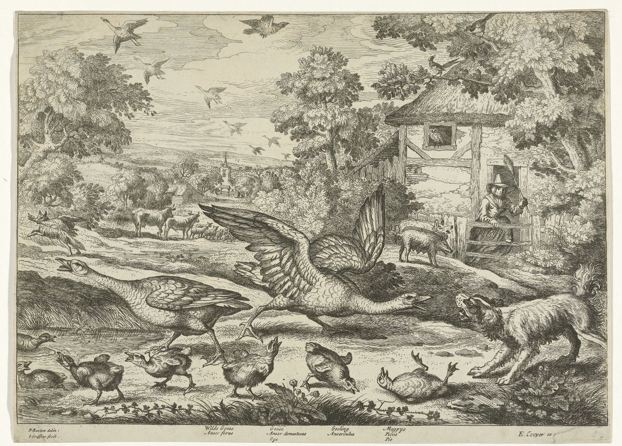 Landscape with Two Geese Defending Their Young by Jan Griffier (I)