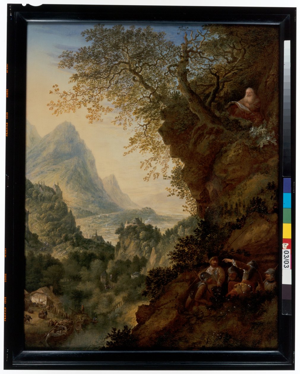 A Rhineland Landscape with a Hermit and Soldiers by Jan Griffier