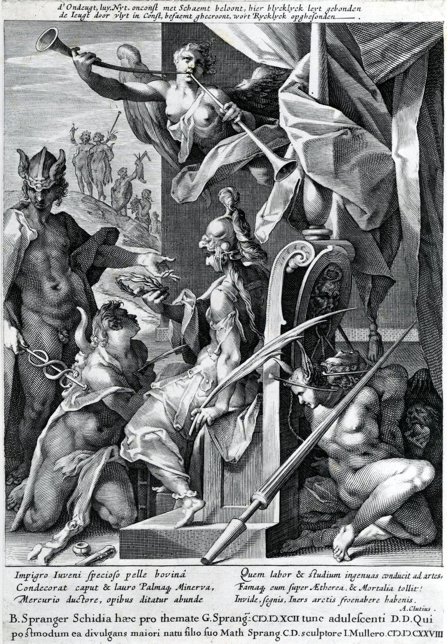 Mercury and Minerva Arm a Hero with a Bull
