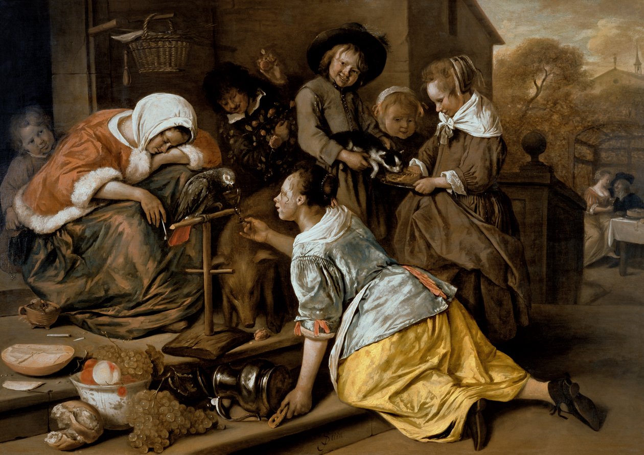 The Effects of Intemperance, c.1663-65 by Jan Havickszoon Steen