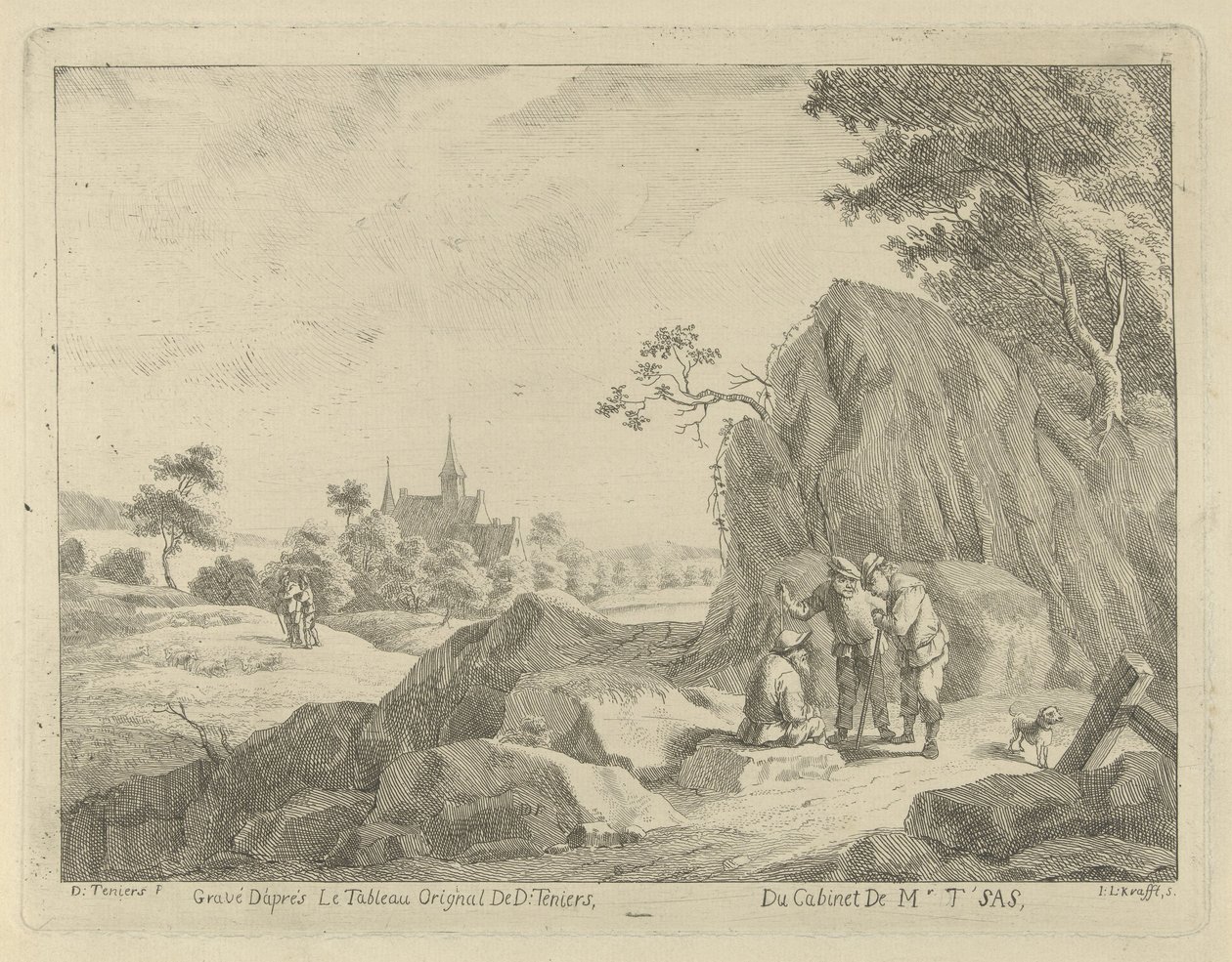 Landscape with Travelers and Shepherds by Jan Lauwryn Krafft (I)