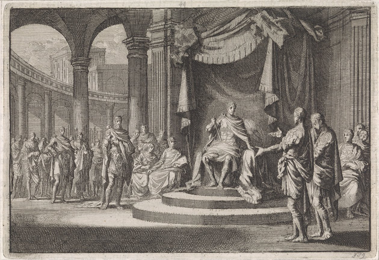 Alexander and Aristobulus justify themselves before Emperor Augustus by Jan Luyken