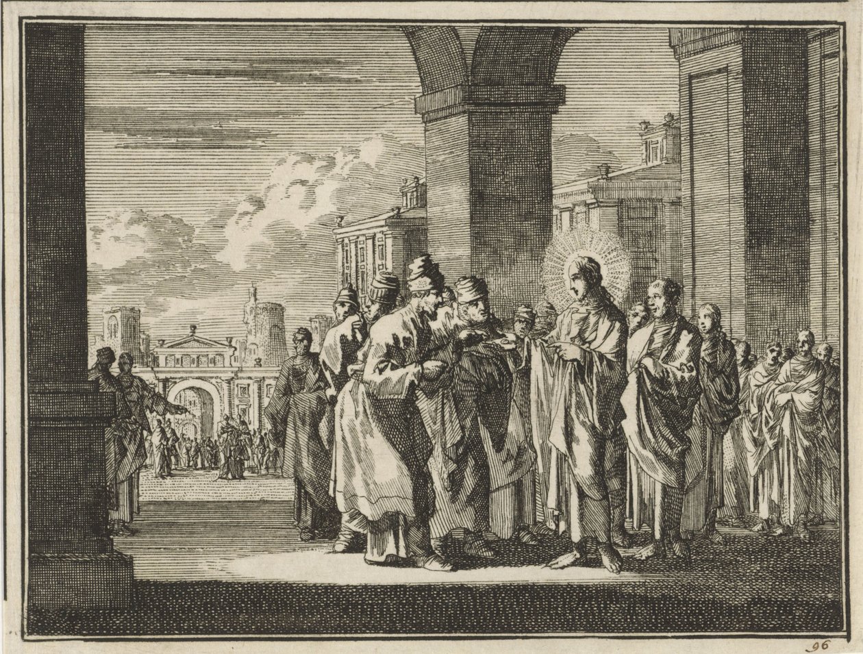 Christ in Debate with the Pharisees about the Tax to the Emperor by Jan Luyken