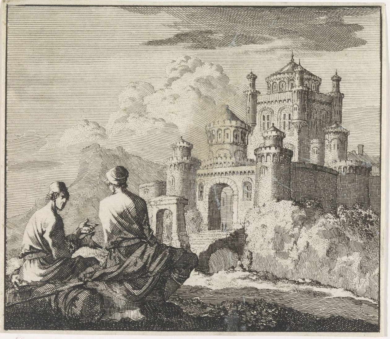 Emblem: castle by Jan Luyken