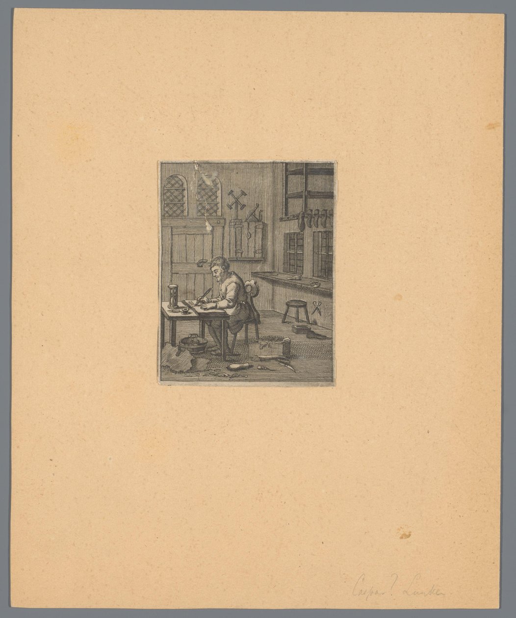 Man Writing in His Workshop (Shoemaker