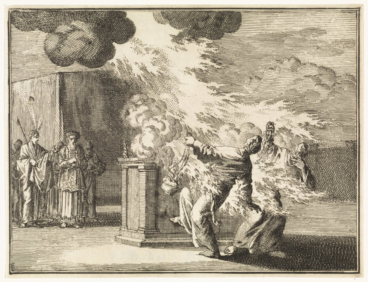 Nadab and Abihu killed by flames by Jan Luyken