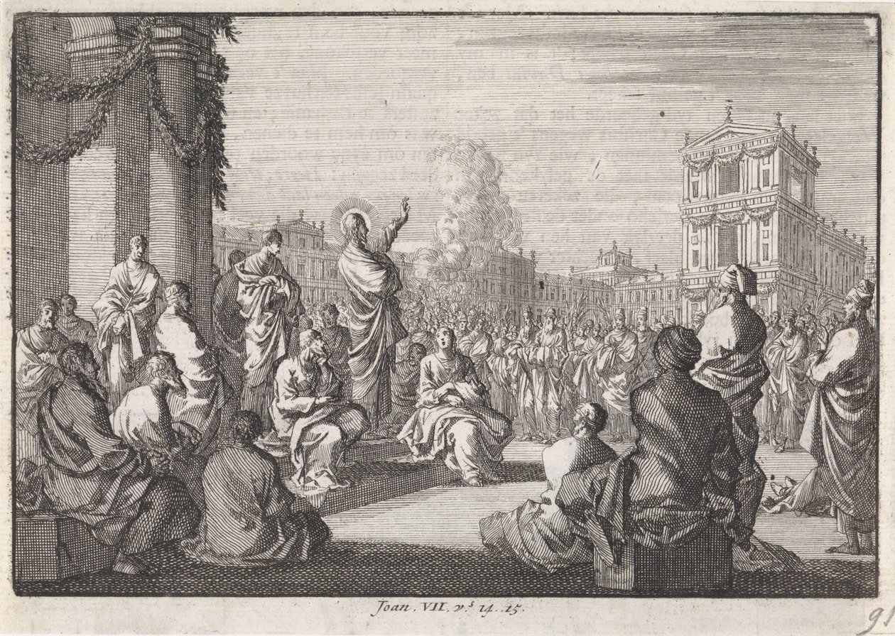 Sermon of Christ before the Temple by Jan Luyken