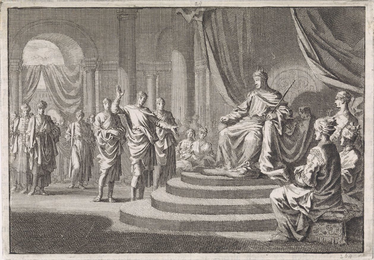 Zerubbabel Before King Darius by Jan Luyken