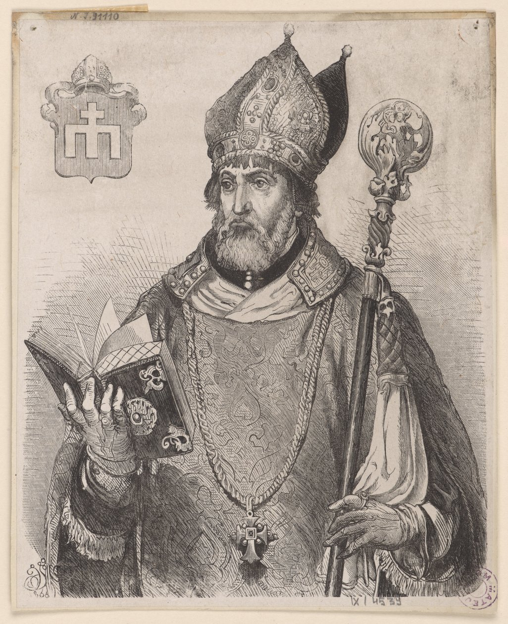 Andrzej Zebrzydowski, Bishop of Krakow - Woodcut after a Drawing by Jan Matejko by Jan Matejko