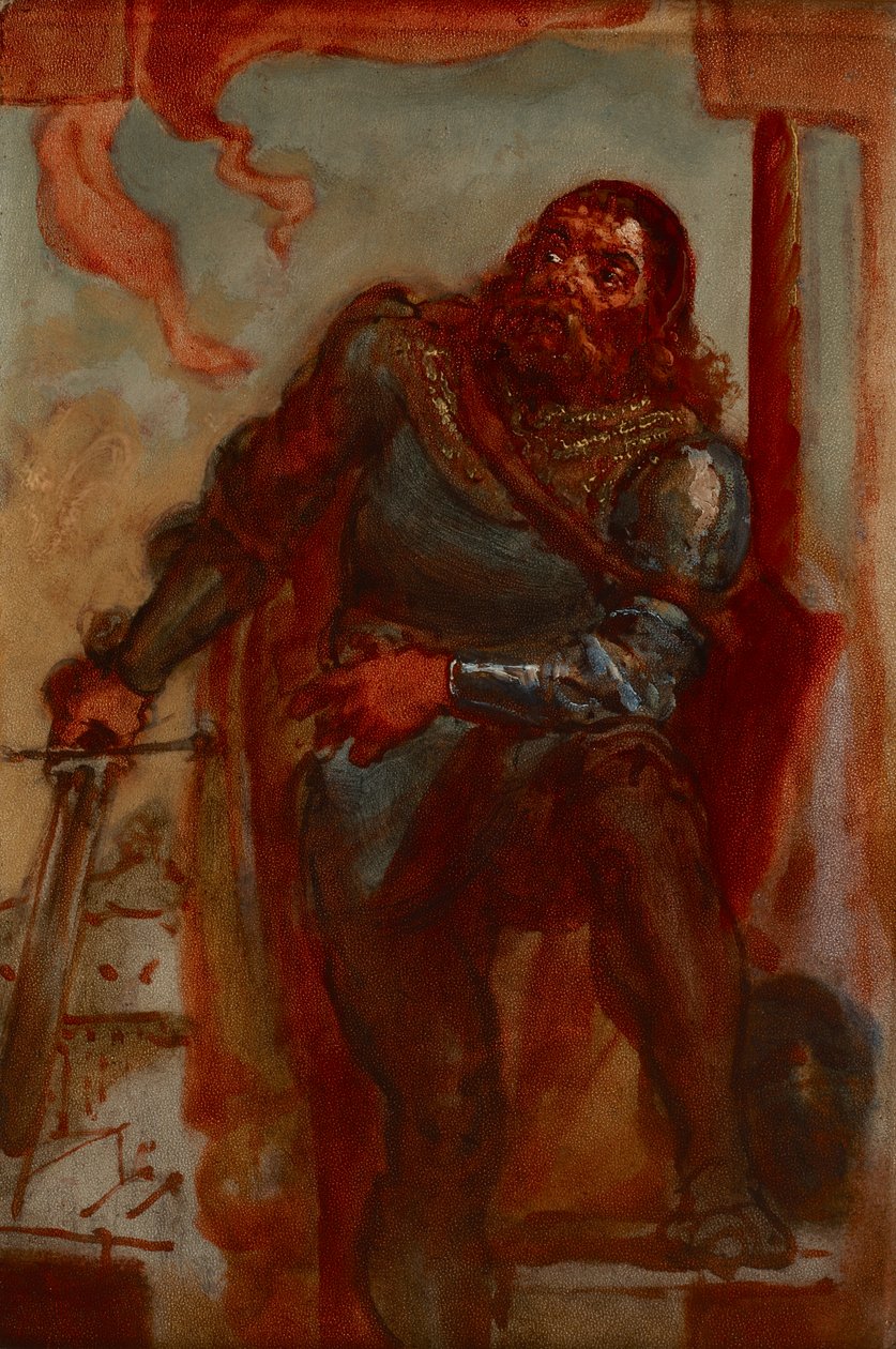 Sketch for the Painting "Wacław Wilczek During the Defense of the Benedictine Monastery in Trzebica, Moravia in 1468 against Matthias Corvinus" by Jan Matejko
