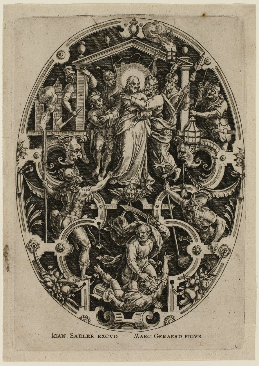 Betrayal of Christ, from Passion of Christ by Jan Sadeler I