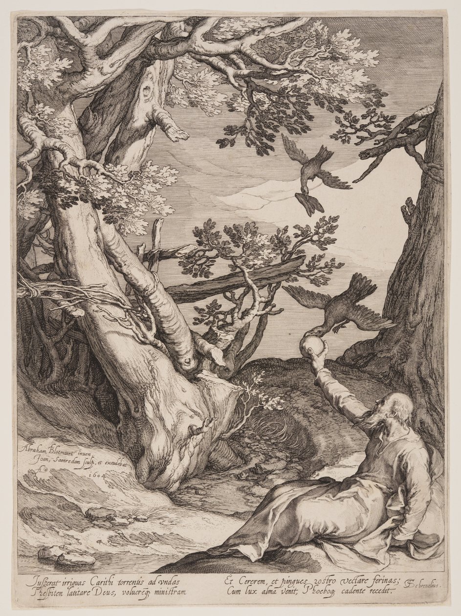 Elijah in the Wilderness Fed by Ravens, from Four Scenes from the Life of the Prophets, Isaiah, Ahajah and Elisha by Jan Saenredam