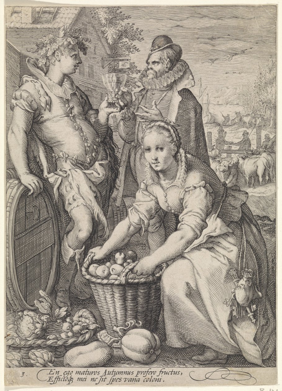 Autumn (Fruit Harvest and Wine Production) by Jan Saenredam