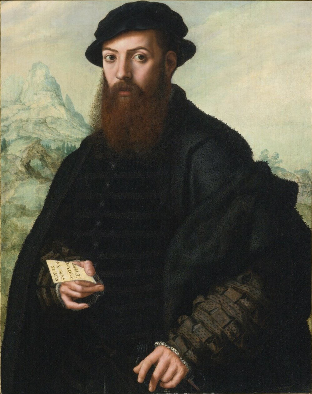 Portrait of a Bearded Man, Aged 34, Before an Extensive Landscape by Jan Sanders van Hemessen