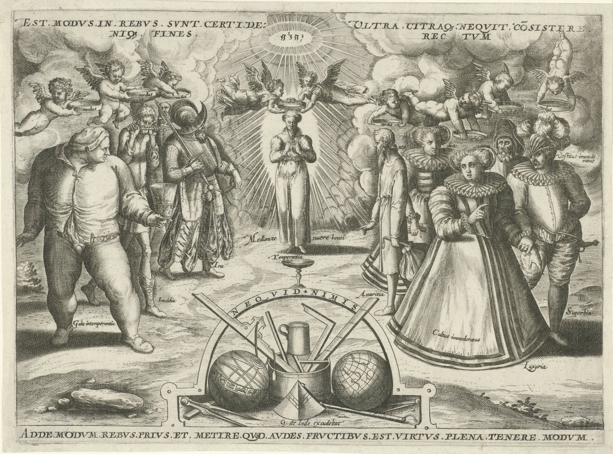 Temperance with Personified Sins (title on object: Est modus.in.rebus. sunt. certi.de) by Jan Snellinck (I) (attributed to)