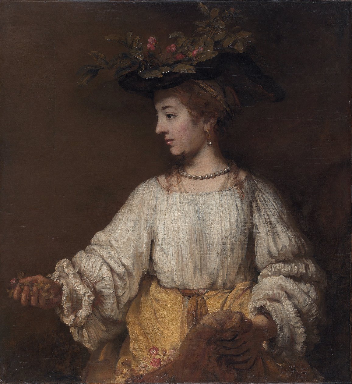 Flora by Rembrandt van Rijn by Johannes Vermeer