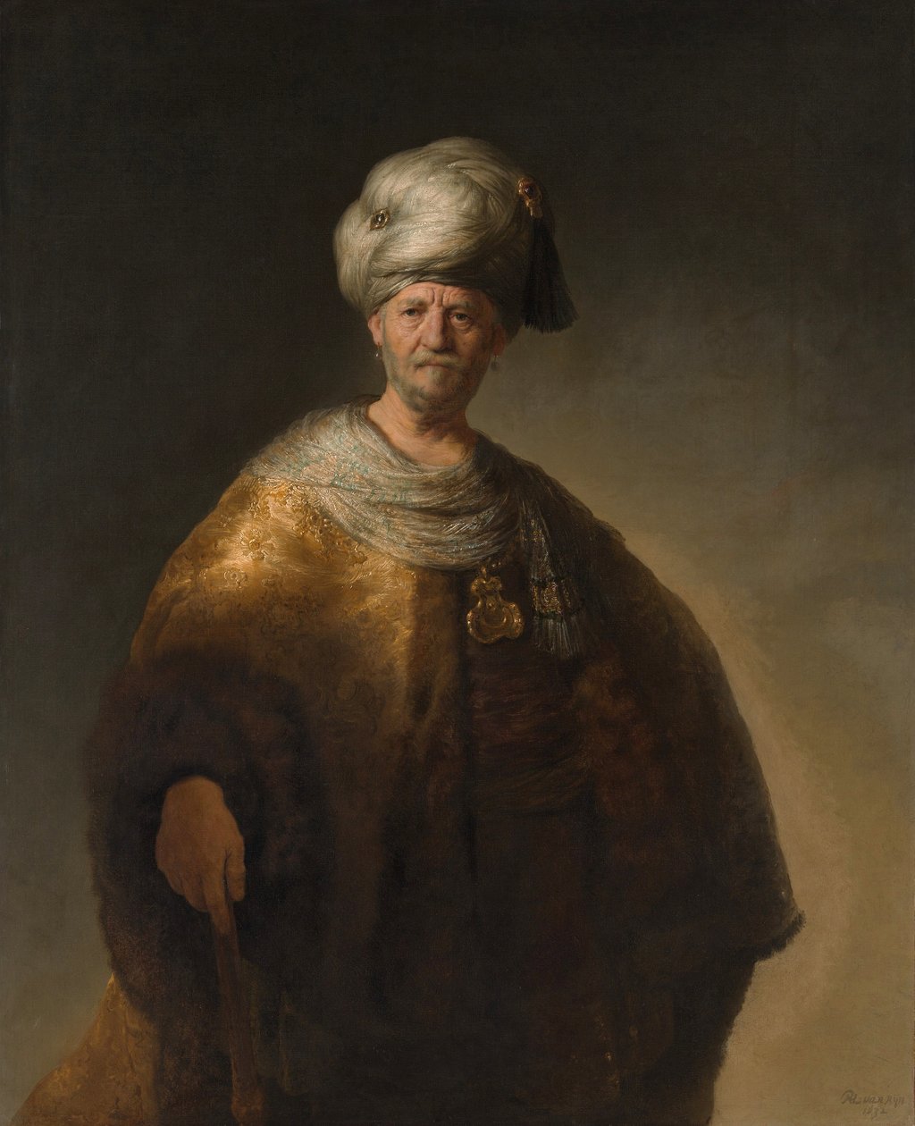 The Oriental Noble also known as The Slavic Noble - Painting by Rembrandt van Rijn by Johannes Vermeer