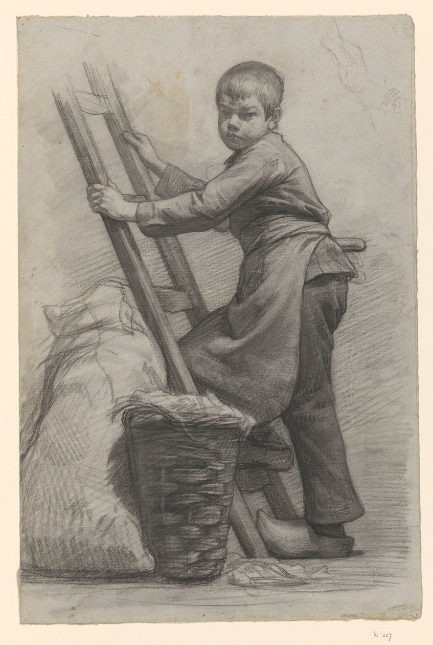 Boy Standing by a Ladder and a Basket by Jan Veth