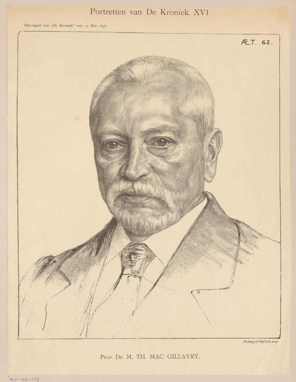 Portrait of Theodorus Hendrik Mac Gillavry at Age 62 by Jan Veth