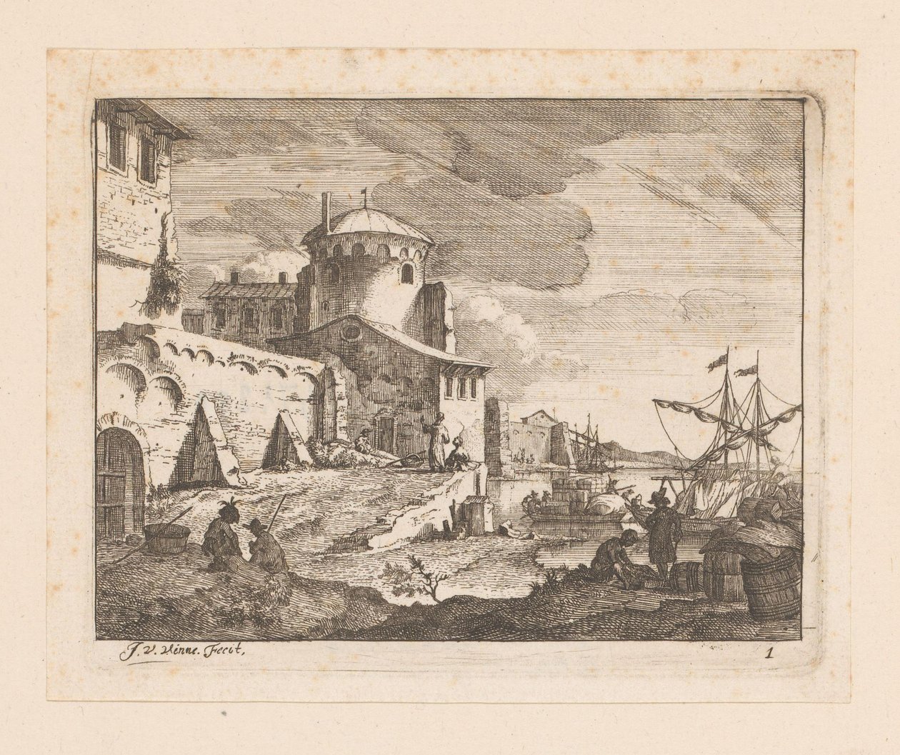 Italian Harbor by Jan Vincentsz. van der Vinne