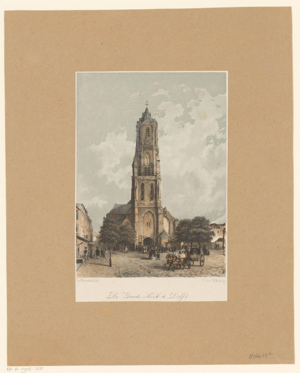 View of the Nieuwe Kerk in Delft by Jan Weissenbruch