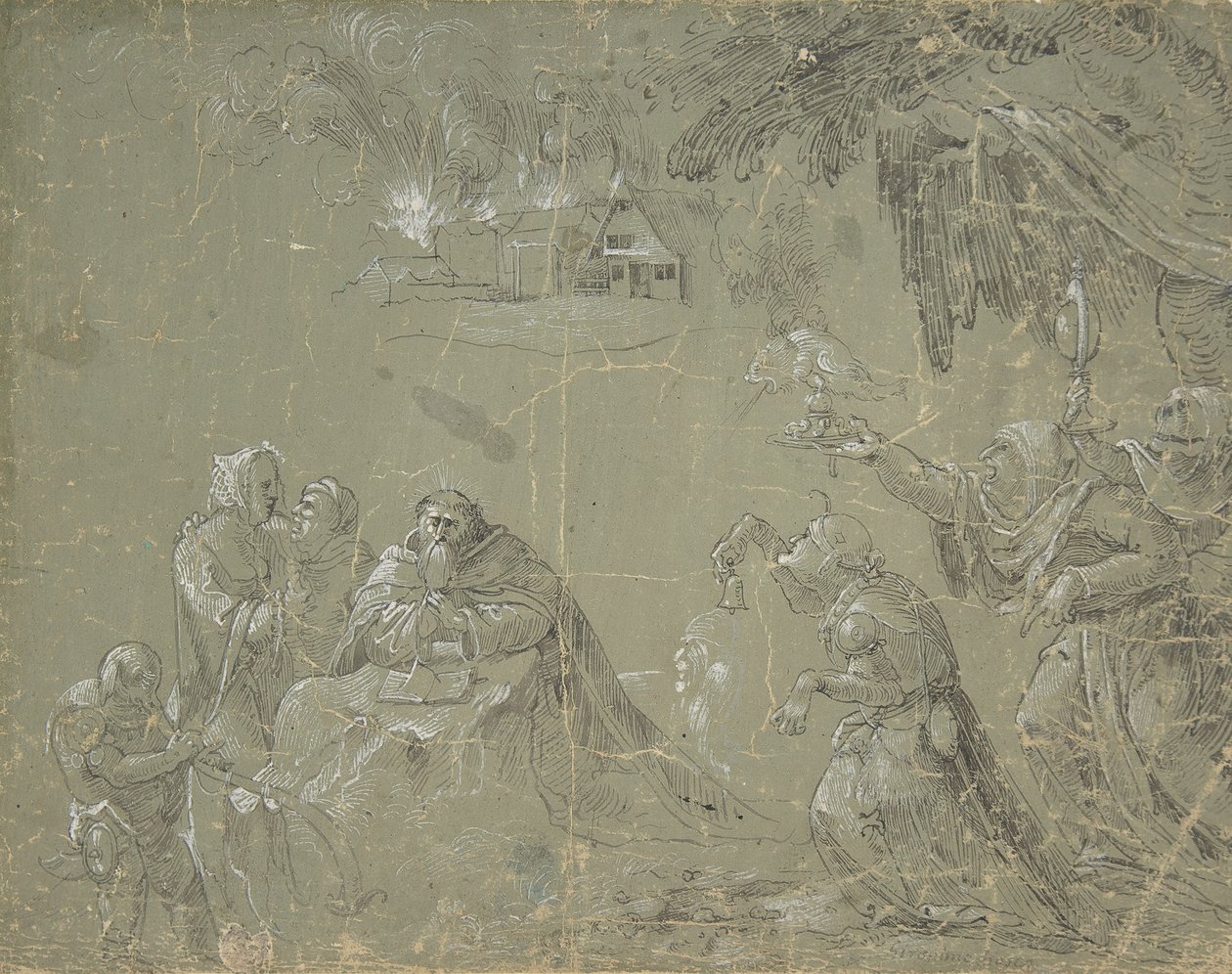 Temptation of St. Anthony (recto), Fantastic Landscape (verso) by Jan Wellens de Cock.