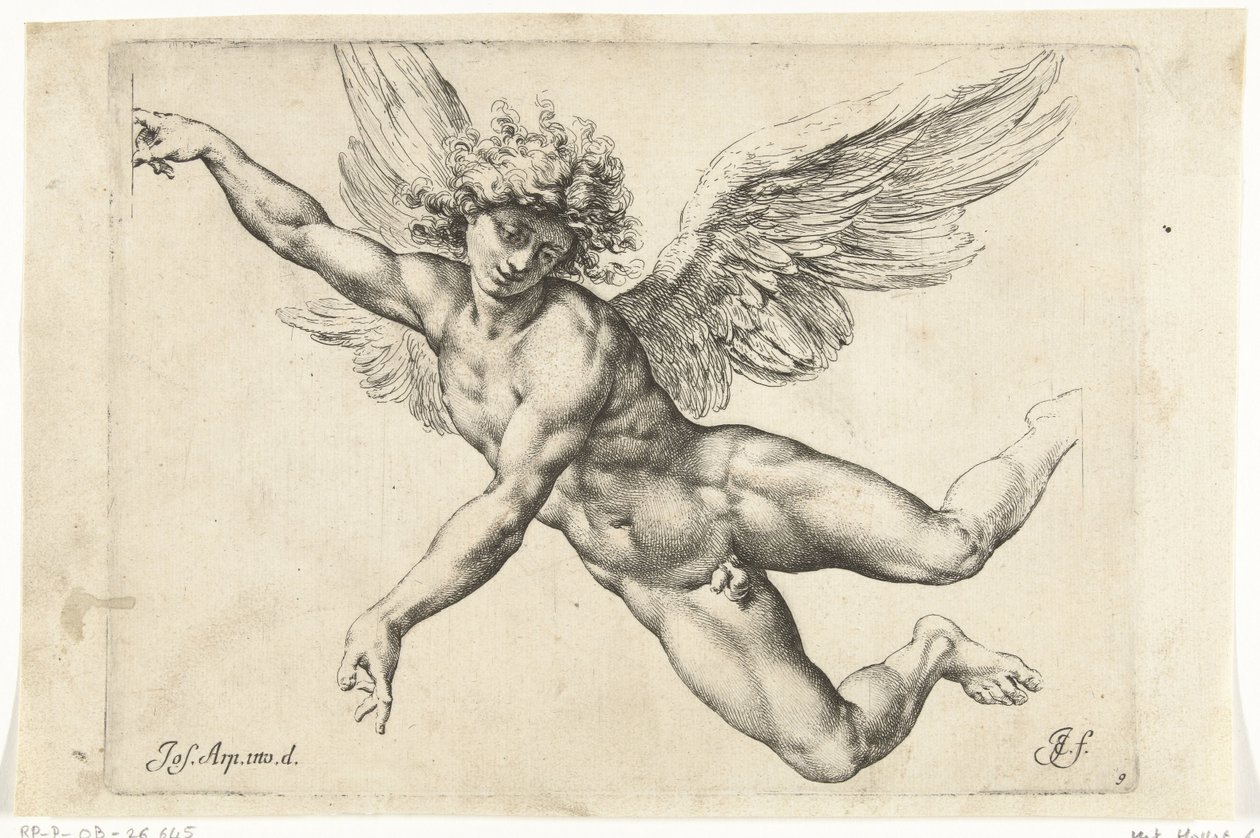 Study for a Naked, Flying Angel by Jan de Bisschop
