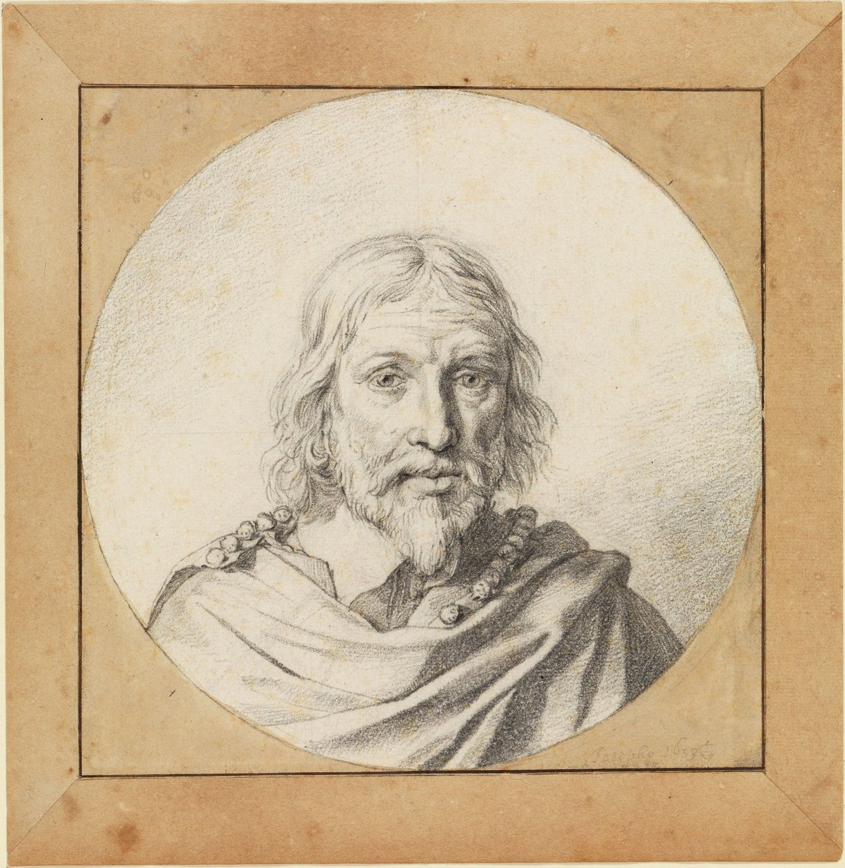 Bust of an Old Man from the Front (in a Circle) by Jan de Bray