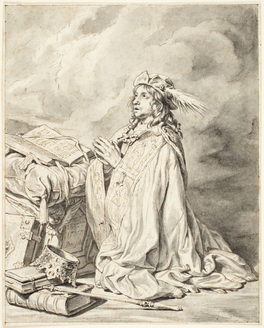 King David Kneeling in Prayer by Jan de Bray
