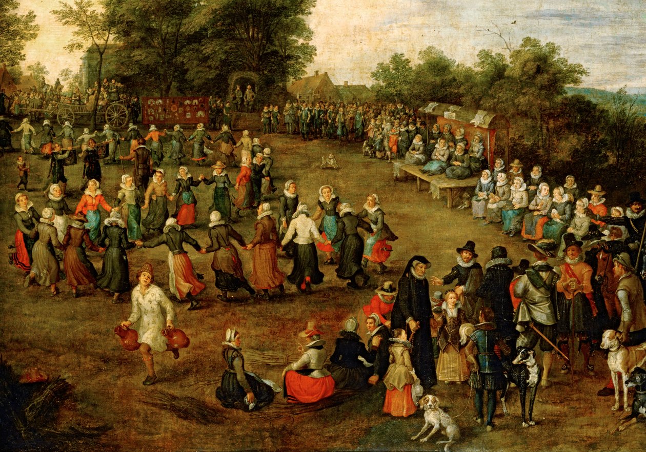 Folk Dance before the Archdukes by Jan the Elder Brueghel