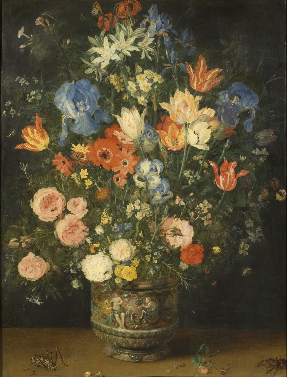 Still Life with Flowers in a Sculpted Jar by Jan the Elder Brueghel