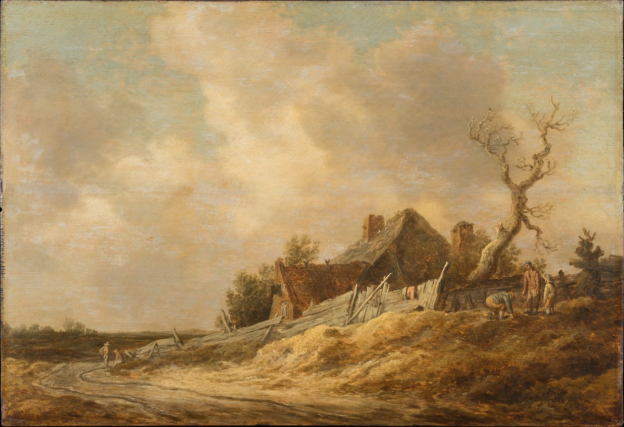 Dirt Road with Farmhouse and Board Fence by Jan van Goyen